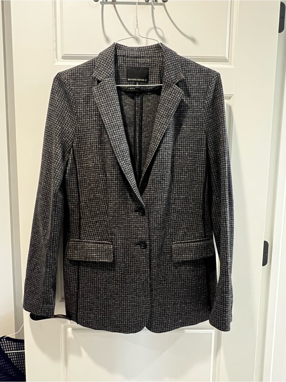 Banana Republic Women's Gray Houndstooth Blazer